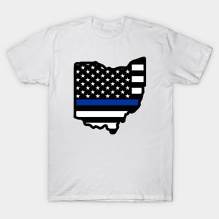 Thin Blue Stripe Ohio Flag T-Shirt